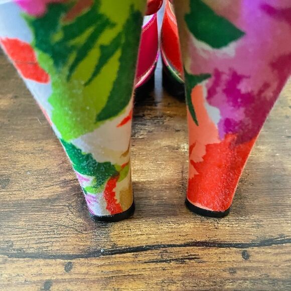 RARE-Balenciaga Printed Satin  Slingback Sandals Size 37/7 Excellent - Picture 6 of 13